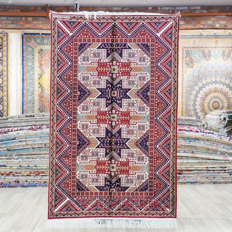 Kazak Rugs Silk Oriental Antique Rug 3x5ft