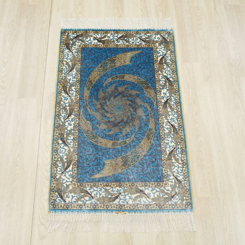 Turkish Hand Knotted Silk Rug